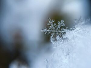 Closeup of a snowflake
